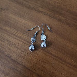 Silver Finish Dangle Earrings